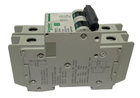 Schneider Electric M9F42208 Miniature Circuit Breaker 8A, 2-Pole - Chase Surplus