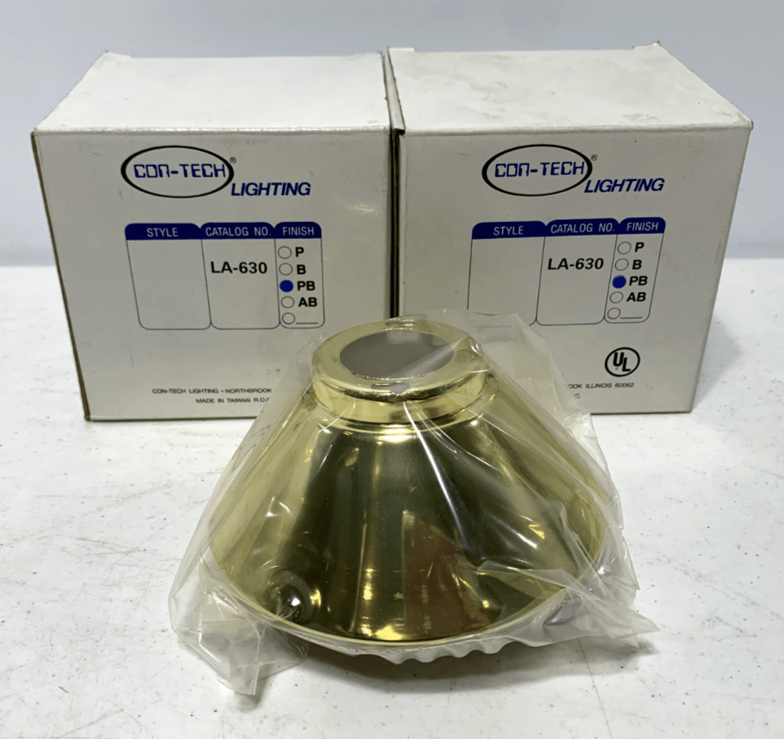 Con-Tech LA-630 Lampshade PAR30 Shade Polished Brass LA-630-PB (lot of 2) - Chase Surplus