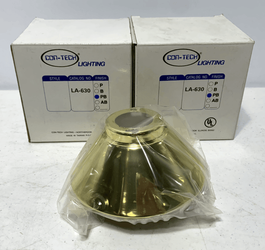 Con-Tech LA-630 Lampshade PAR30 Shade Polished Brass LA-630-PB (lot of 2) - Chase Surplus