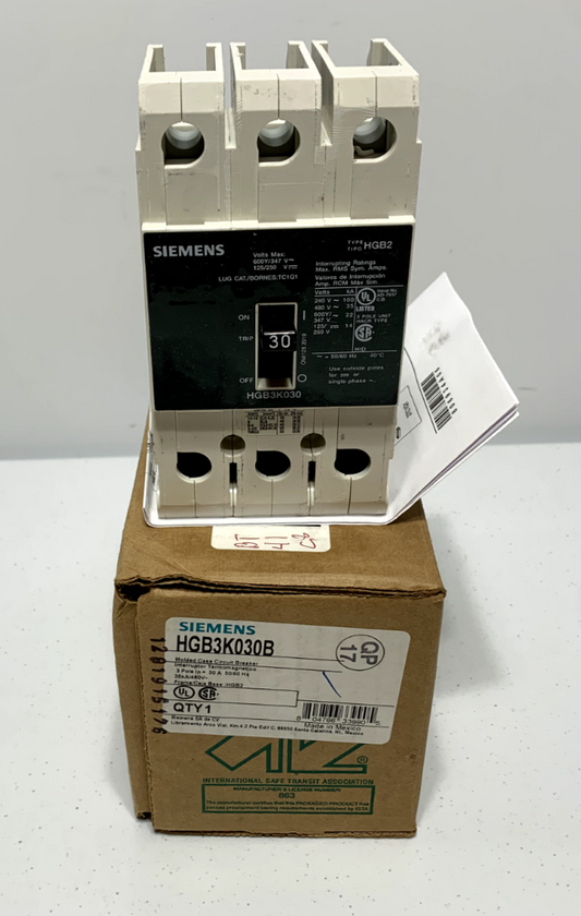 Siemens HGB3K030B Circuit Breaker 3P 30A 480V