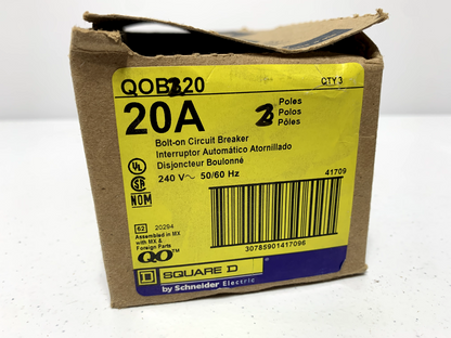 Square D QOB220 Circuit Breaker 20 Amp 240V 2 Pole