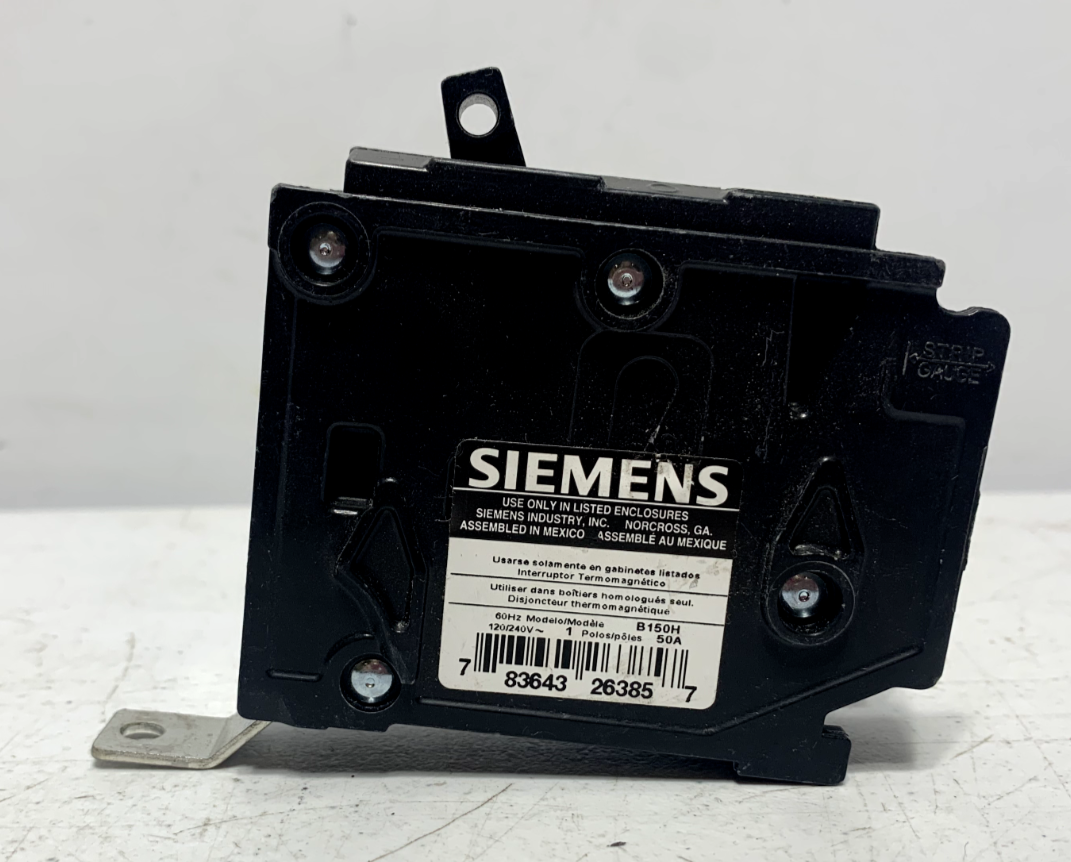 Siemens B150H Bolt-On Circuit Breaker 1 Pole 50 Amp 120V 22KA