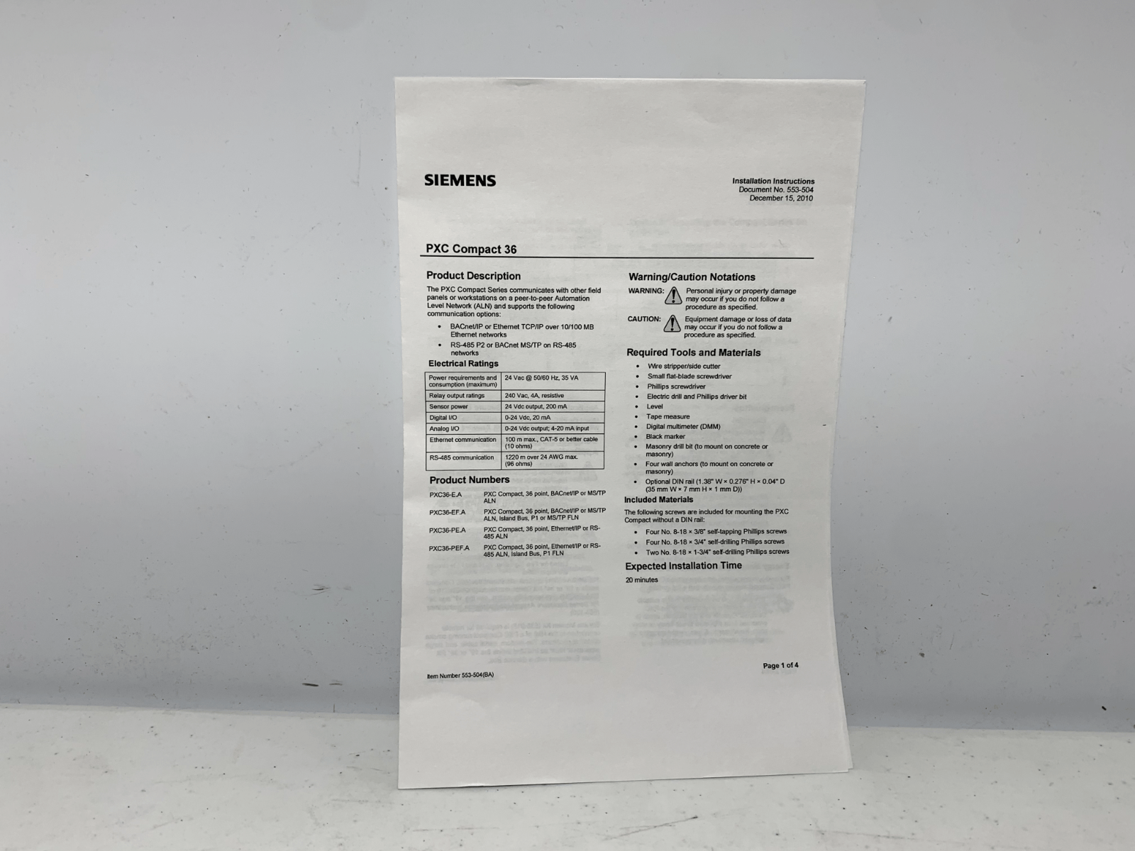 Siemens PXC36-E.A Automation Station 24VAC 36 point for BACnet Networks - Chase Surplus