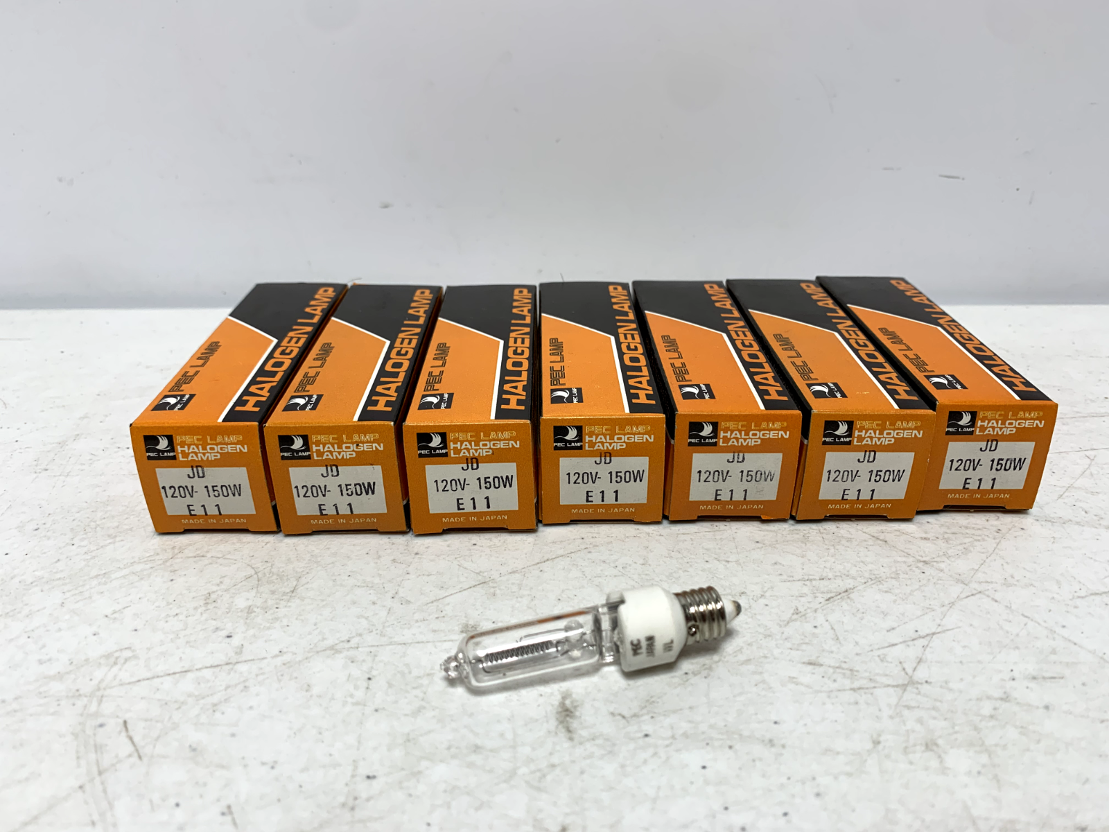 PEC JD 120V-150W E11 Replacement Halogen Lamp (lot of 7) - Chase Surplus