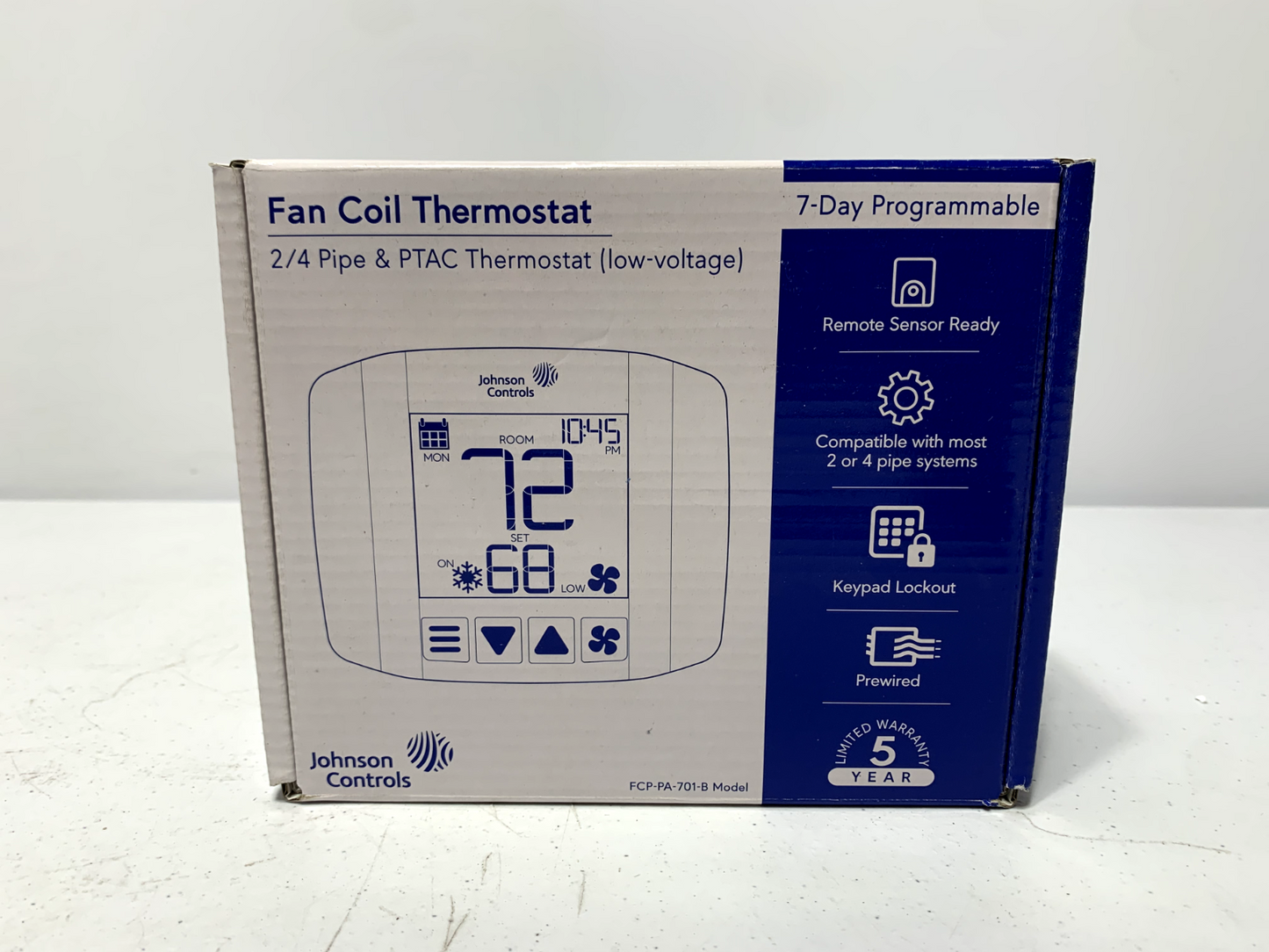 Johnson Controls FCP-PA-701-B Non-Programmable Thermostat for Fan Coils and PTAC