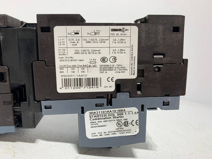 Siemens 3RA21101AA151BB4 SELF PROTECTED COMBINATION STARTER 1.6Amp 24V - Chase Surplus