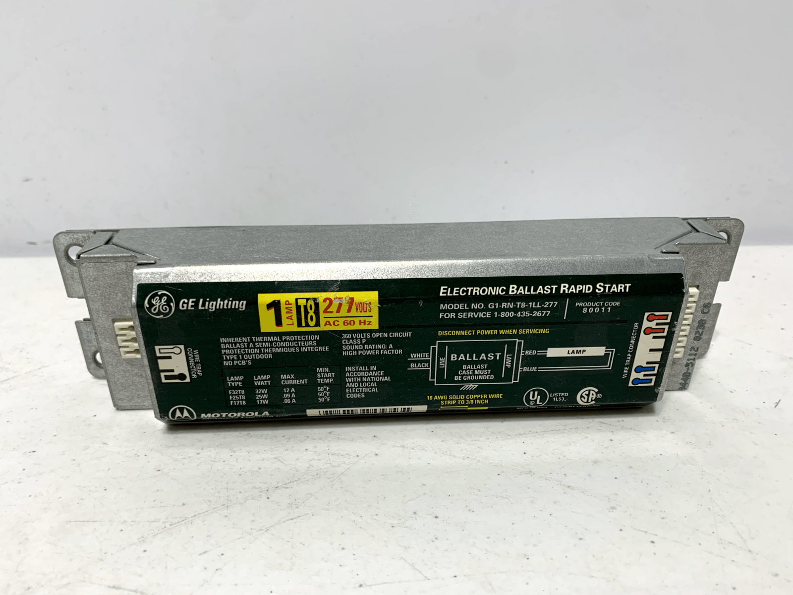 GE Lighting G1-RN-T8-1LL-277 Electronic Ballast Rapid Start Motorola (lot of 7) - Chase Surplus