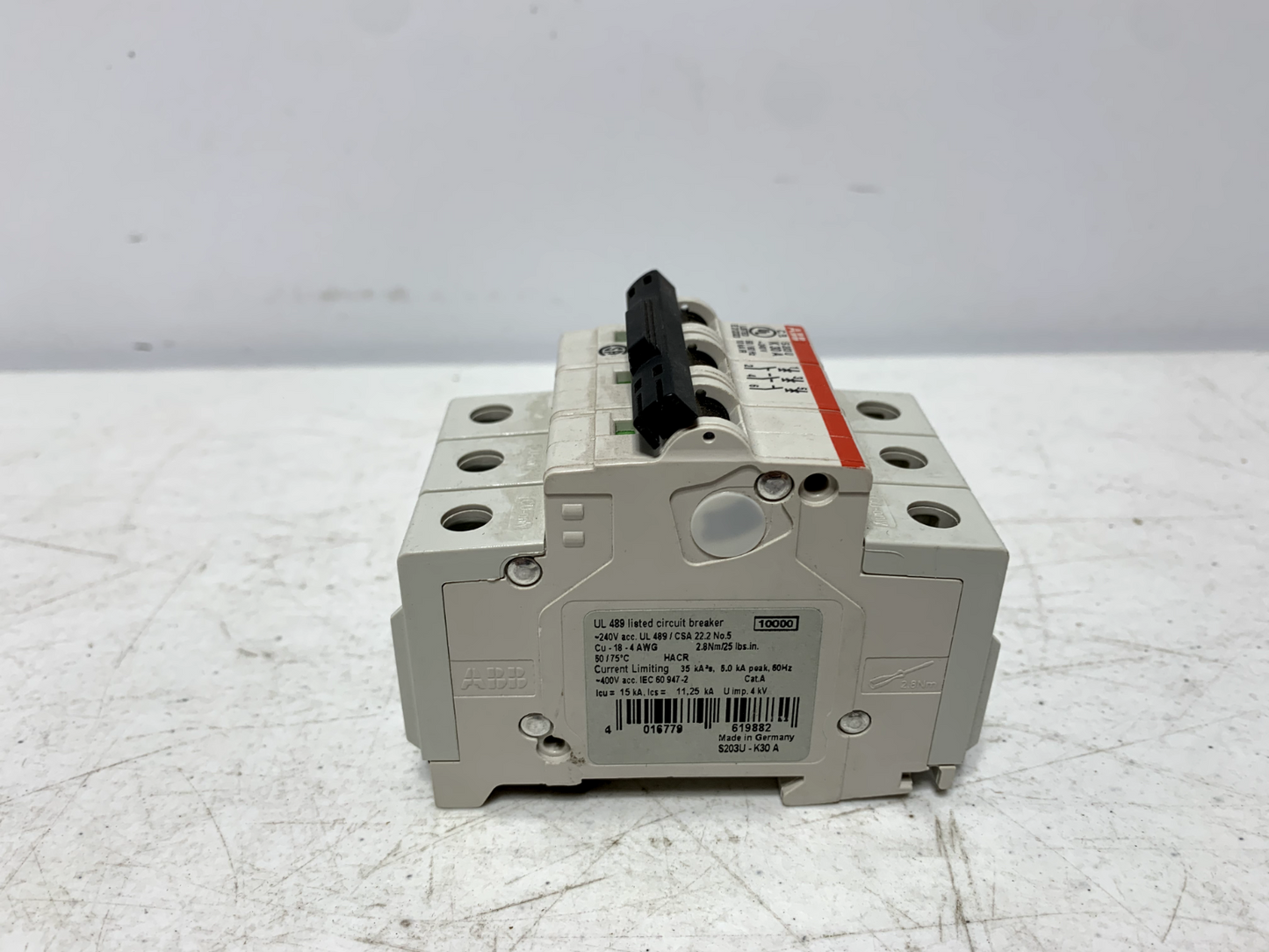 ABB S203U-K30 Circuit Breaker 3 Pole 240V 50/60HZ 30A