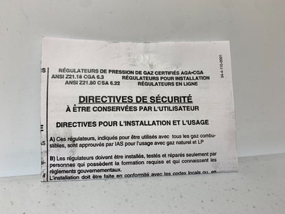 Belgas PG105080112V000 Gas Line Regulator CSA Certified - Chase Surplus