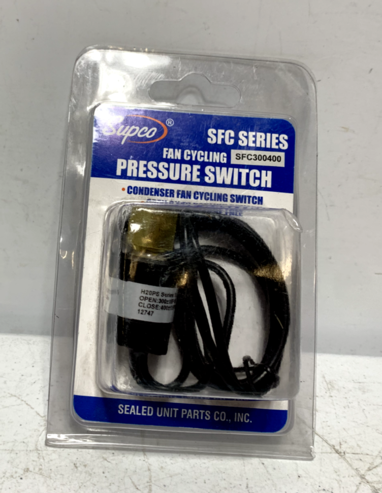 Supco SFC300400 Fan Cycling Pressure Switch Open: 300 PSI Close: 400 PSI