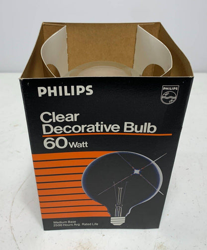 Philips 60G40/4M G40 Large Clear Globe Decorative Bulb 60W 2500 hours (lot of 2) - Chase Surplus