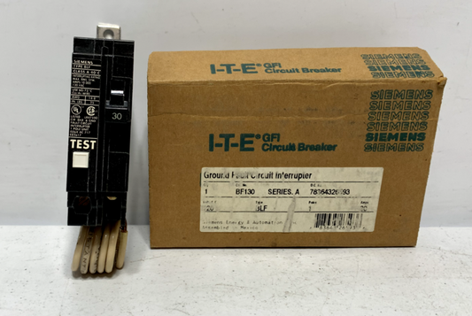 Siemens BF130 Ground Fault Circuit Breaker 1 Pole 30 Amp 10KA 120V