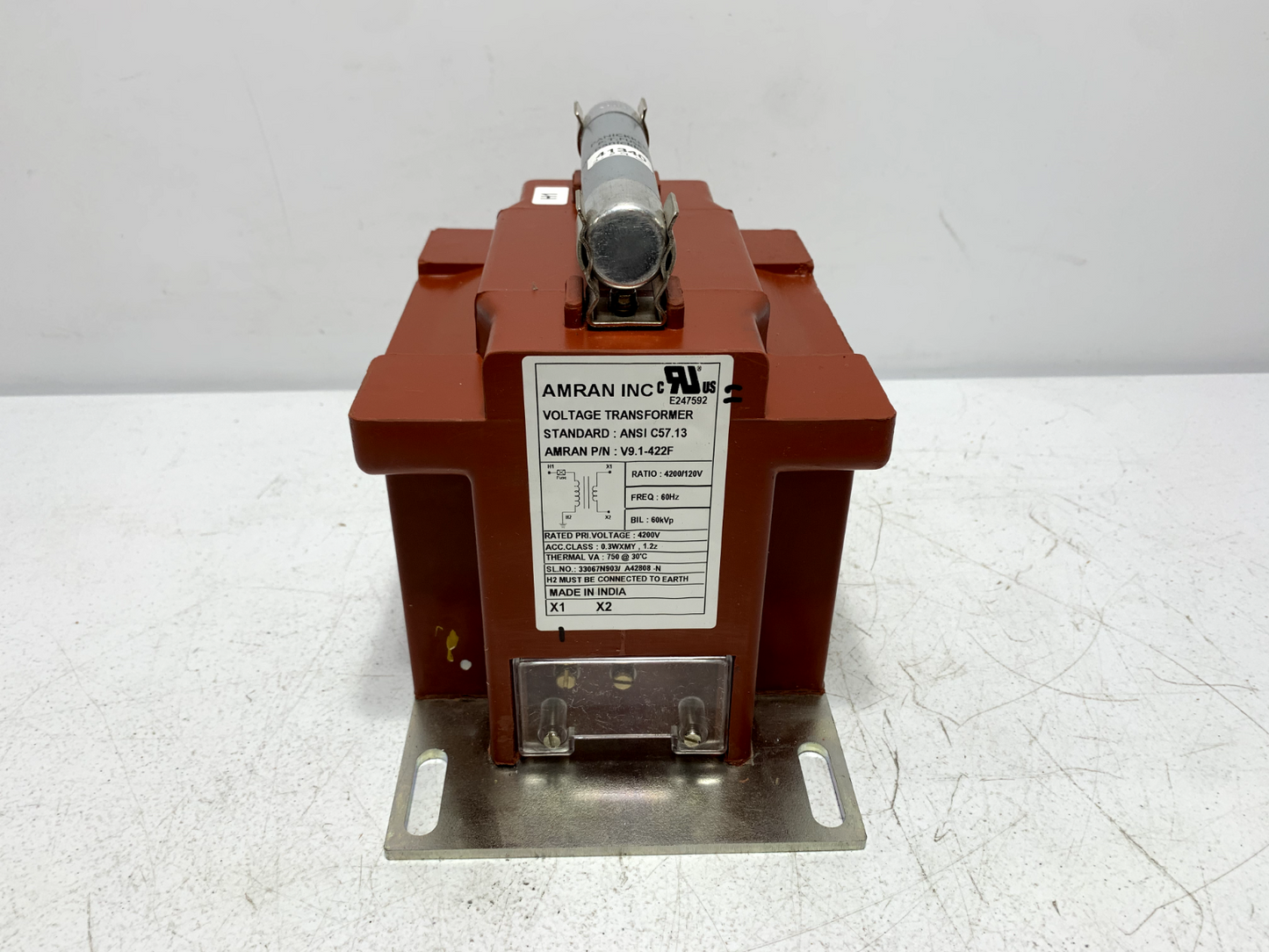 Amran V9.1-422F Voltage Potential Transformer 5.6kV BIL 60kV Full Wave 4200/120V