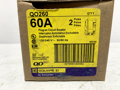 Square D QO260 Circuit Breaker 60 Amp 2 Pole 120/240 VAC 10kA