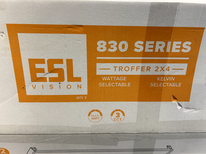 ESL Vision 830 Series 2' x 4' LED Troffer Light 5000K 277VAC (lot of 2)