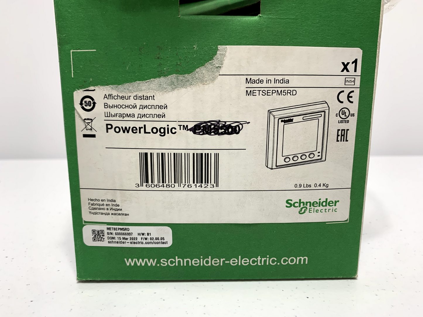 Schneider Electric PM5500 Power Logic Remote Display METSEPM5RD