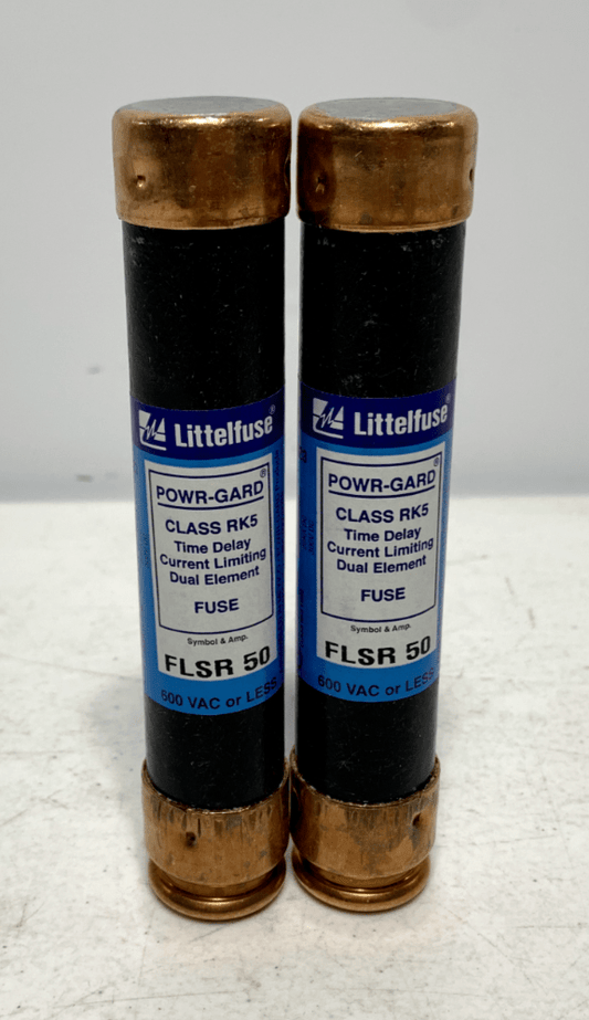 Littelfuse FLSR-50 Powr-Gard Dual Element Time Delay Fuse RK5 600V (lot of 2) - Chase Surplus