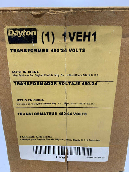 Dayton 1VEH1 Voltage Transformer 480v-ac 24v-ac - Chase Surplus