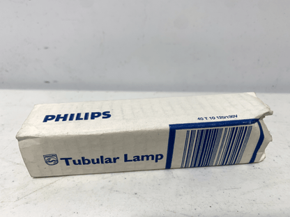 Philips 40W T10 Medium Base 120/130V Tubular Clear Light Bulb (lot of 12) - Chase Surplus