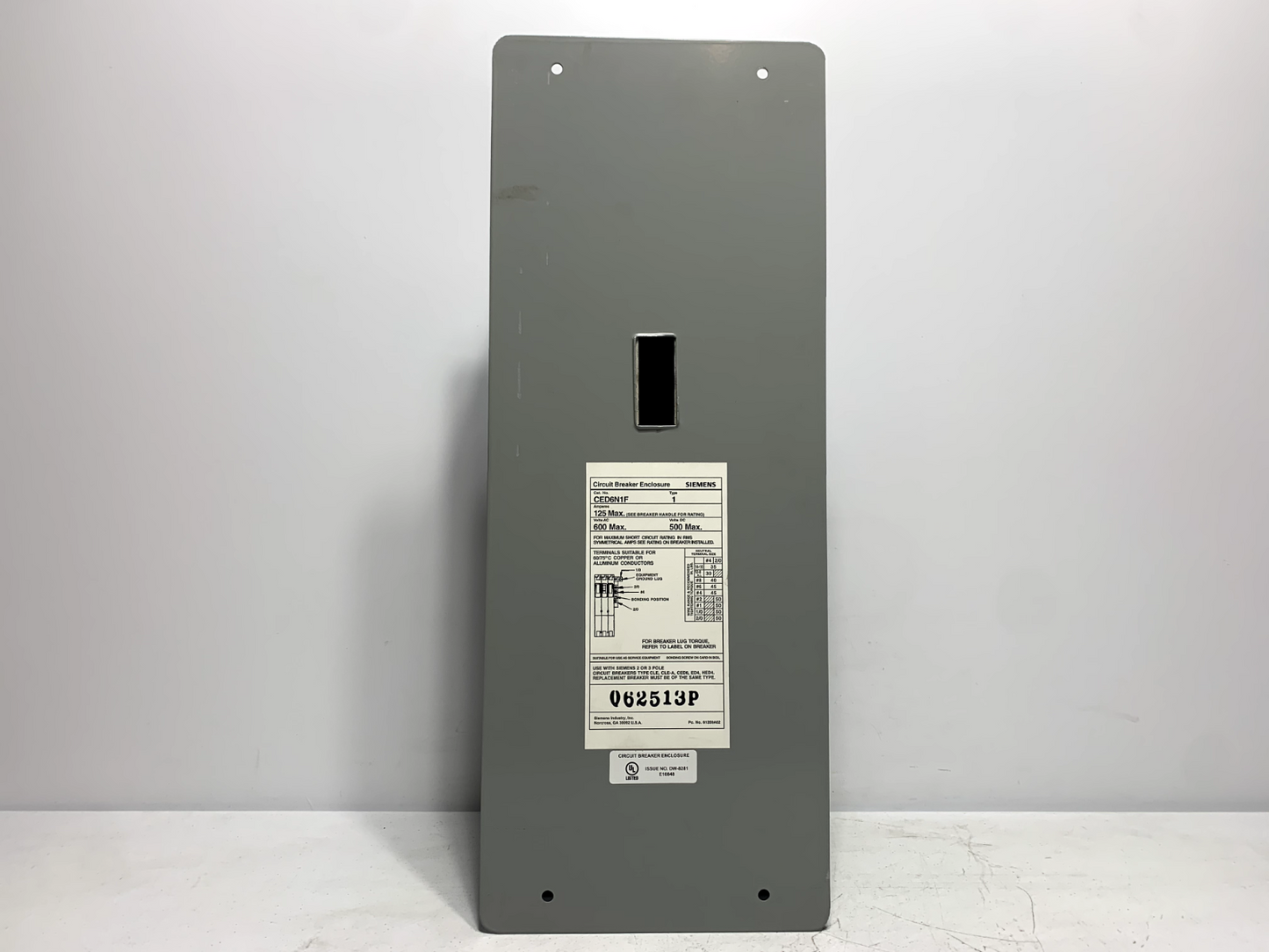 Siemens CED6N1F Circuit Breaker Enclosure 125 Amps 600 VAC