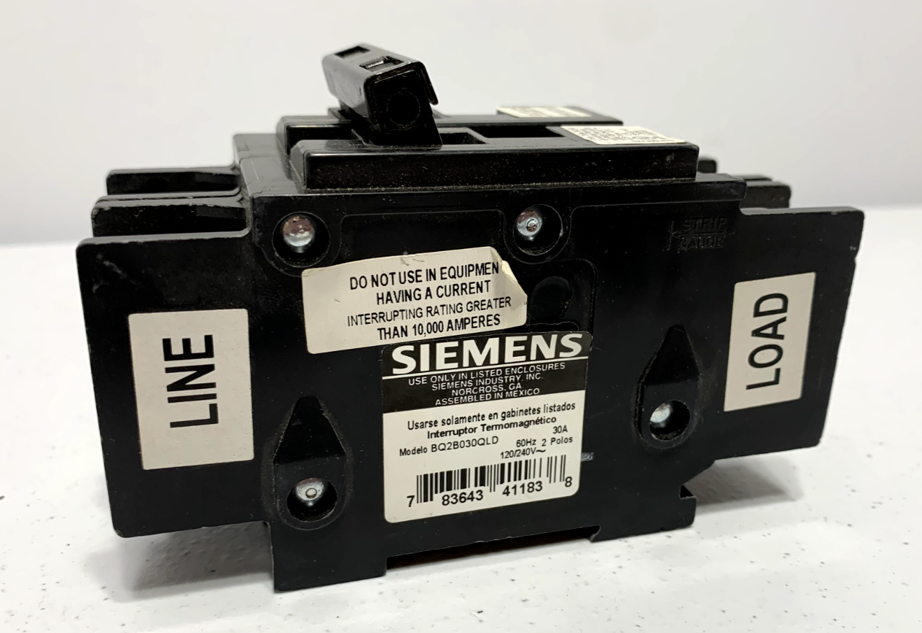 Siemens BQ2B030QLD Circuit Breaker Therm Magnetic DIN Rail Mount 2P 30A 120/240V