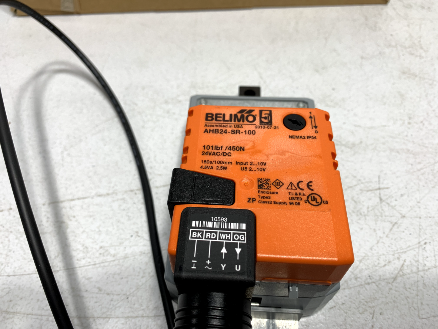 Belimo AHB24-SR-100 Actuator 100 lbf 450 N Non Fail-Safe 2-10 V Cable Modulating