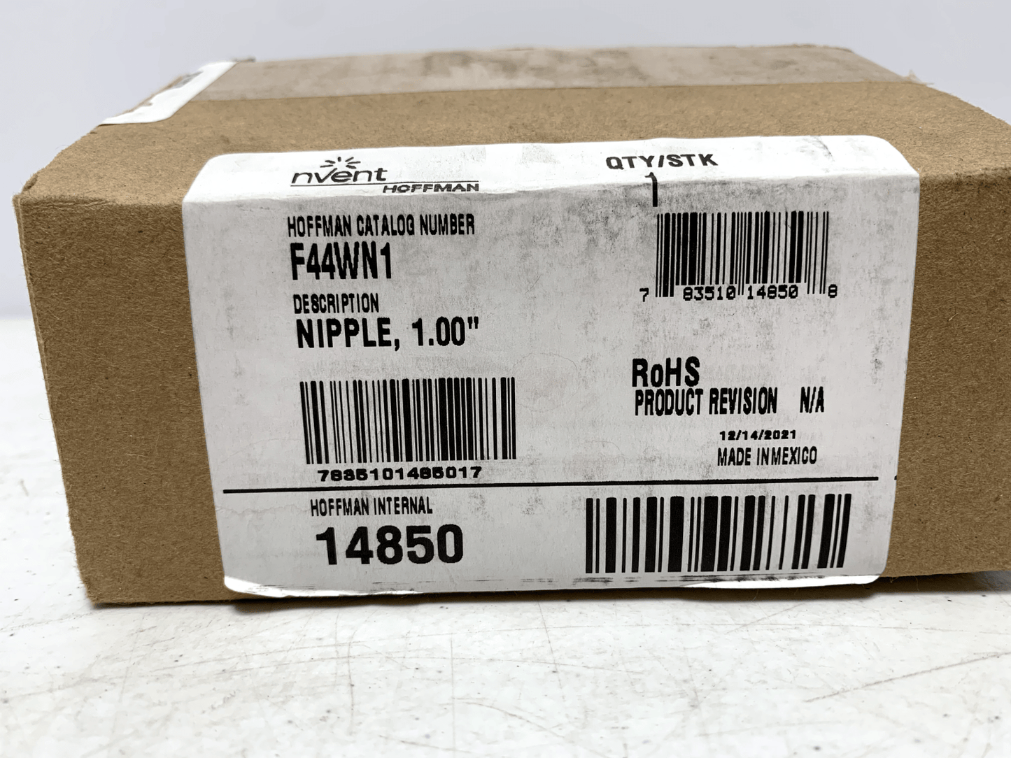 Hoffman F44WN1 Nipple Feed-Through Wireway Kit 4" x 4" x 1" 14850 - Chase Surplus