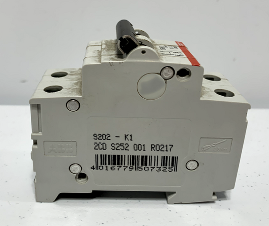 ABB S202-K1 Miniature Circuit Breaker 2 Pole 1A K Type