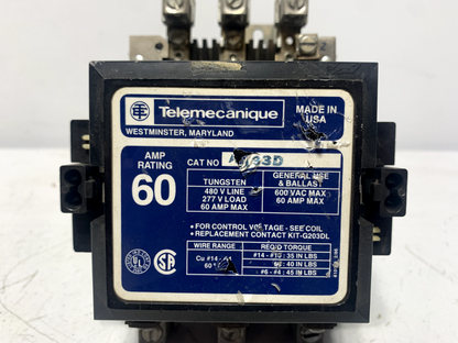 Schneider Electric A133D Lighting Contactor 60 Amp 600V