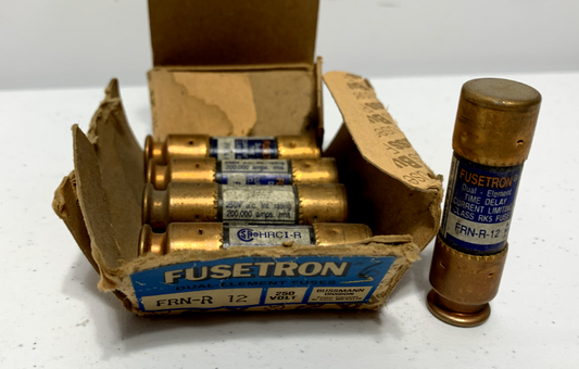 Cooper Bussmann FRN-R-12 Dual Element Class RK5 Fuses 250VAC 12A (lot of 5)