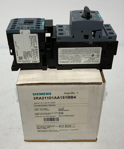 Siemens 3RA21101AA151BB4 SELF PROTECTED COMBINATION STARTER 1.6Amp 24V - Chase Surplus