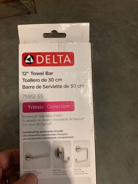 Delta Faucet 75912SS Trinsic 12" Towel Bar in Stainless - Chase Surplus