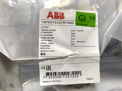 ABB 1SFN076107R1000 Terminal Enlargement Kit 3 Pole LW750