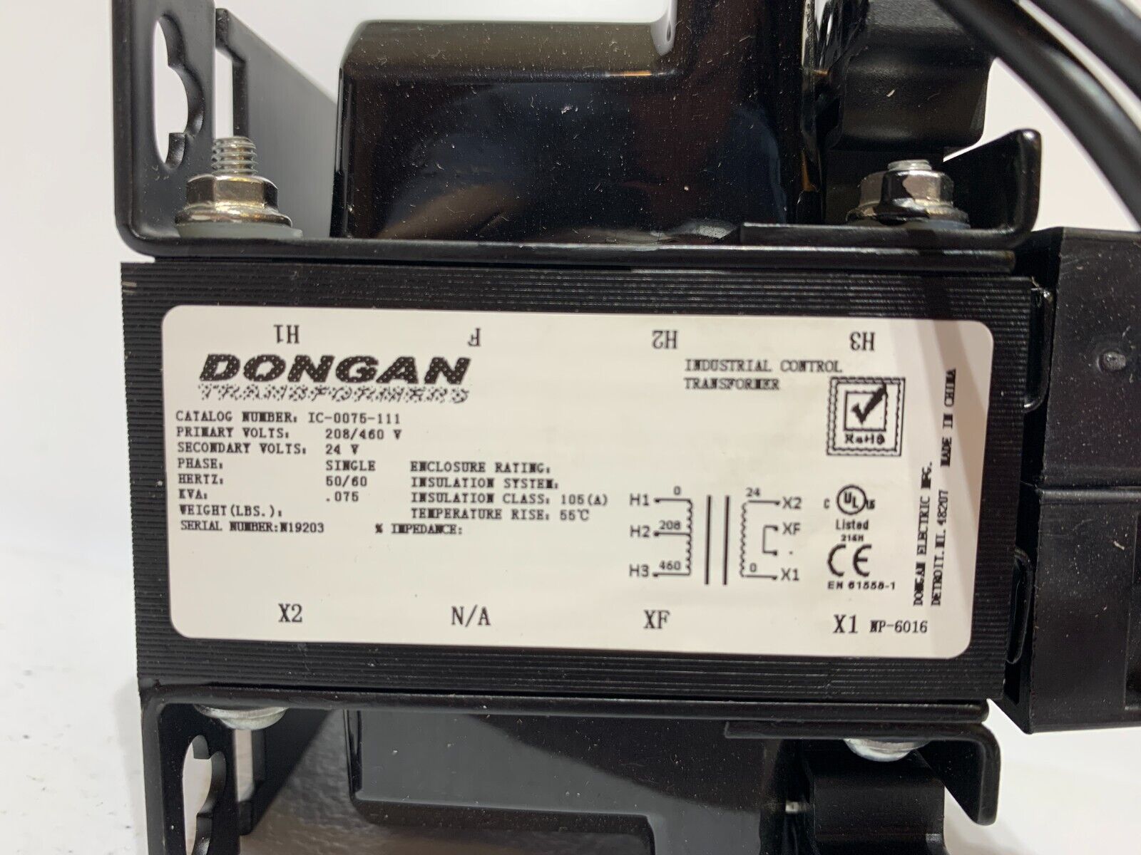 DONGAN IC-0075-111 Transformer 208Vx460V 50/60HZ - Chase Surplus