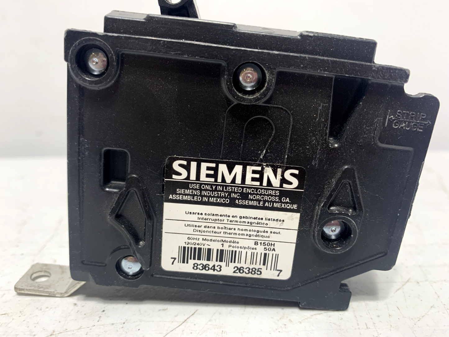 Siemens B150H Bolt-On Circuit Breaker 1 Pole 50 Amp 120V 22KA