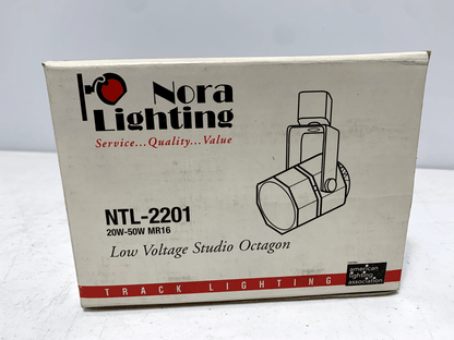 Nora Lighting NTL-2201 Studio Light Low Voltage Octagon MR16 White w/ Glass Lens - Chase Surplus