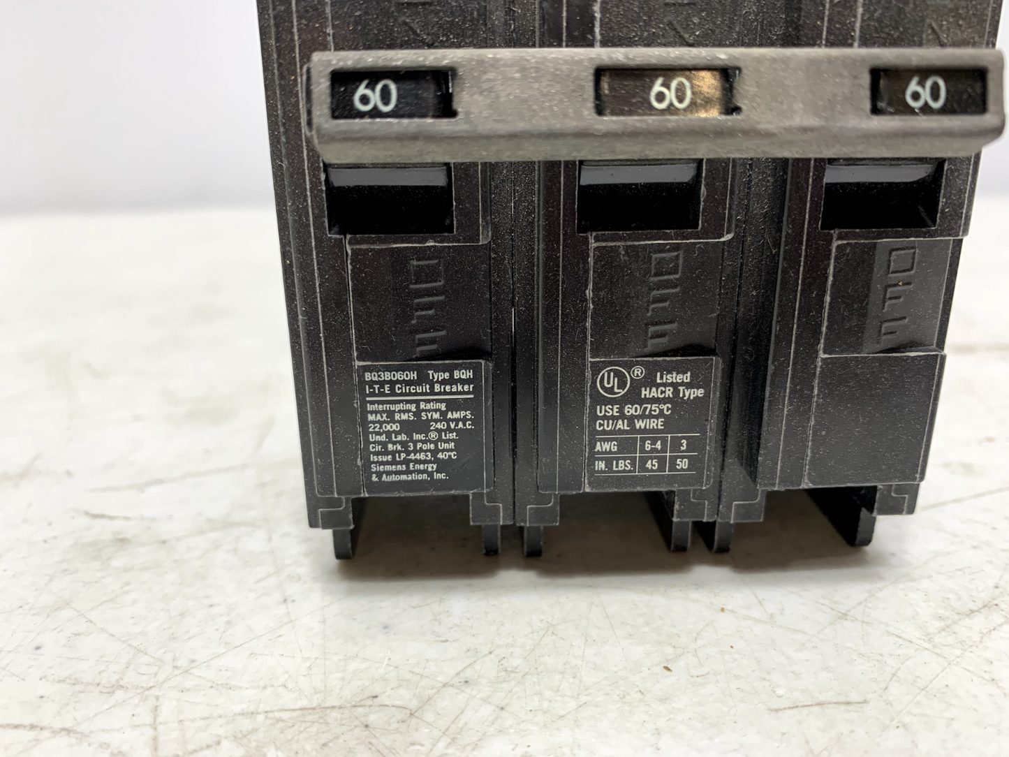 Siemens BQ3B060H Circuit Breaker 60A 240V BQH