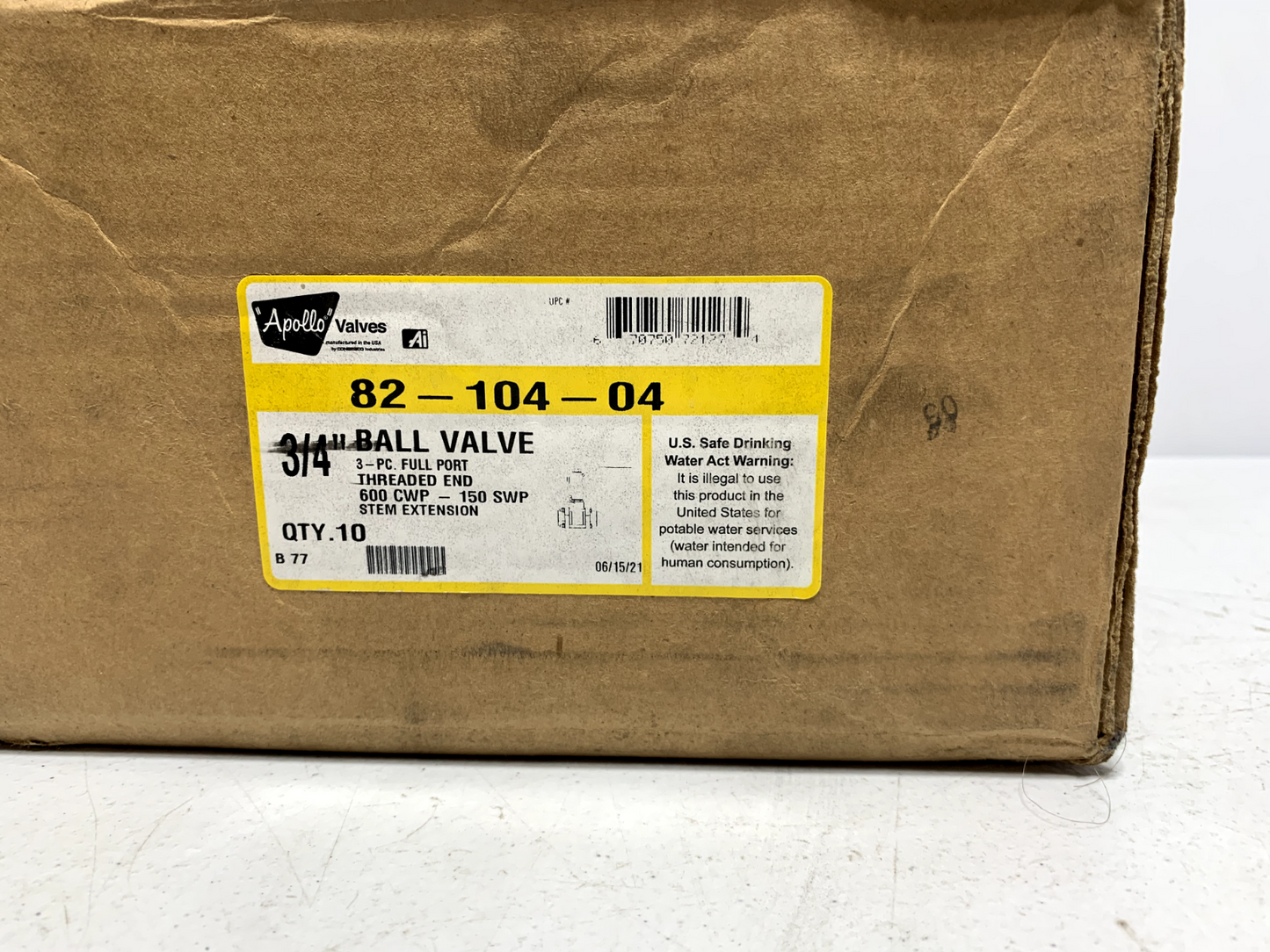 Apollo 82-104-04 3/4" Bronze Stem Extension Ball Valve Threaded