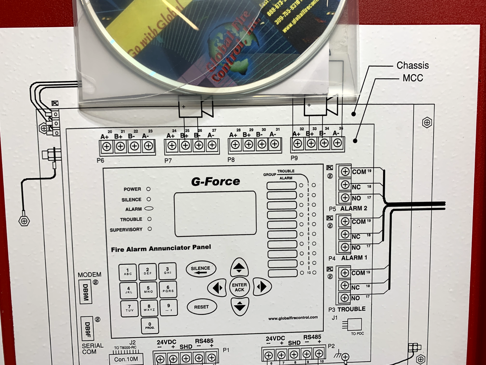 Global Fire Control G-Force GF-4200 Fire Alarm Control Panel FDX5000 - Chase Surplus