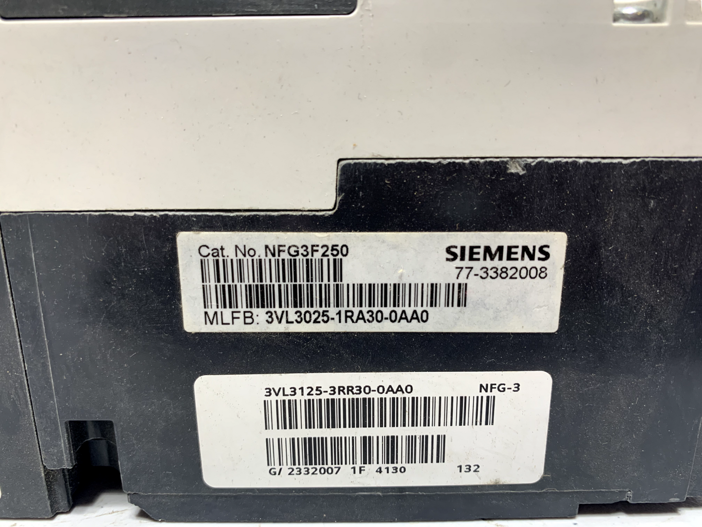 Siemens NFG3F250 Circuit Breaker 250A 600VDC 3 Pole