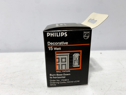 Philips 15G161/2C/W Decor Globe Light Bulb White 15W P03814 (lot of 6) - Chase Surplus