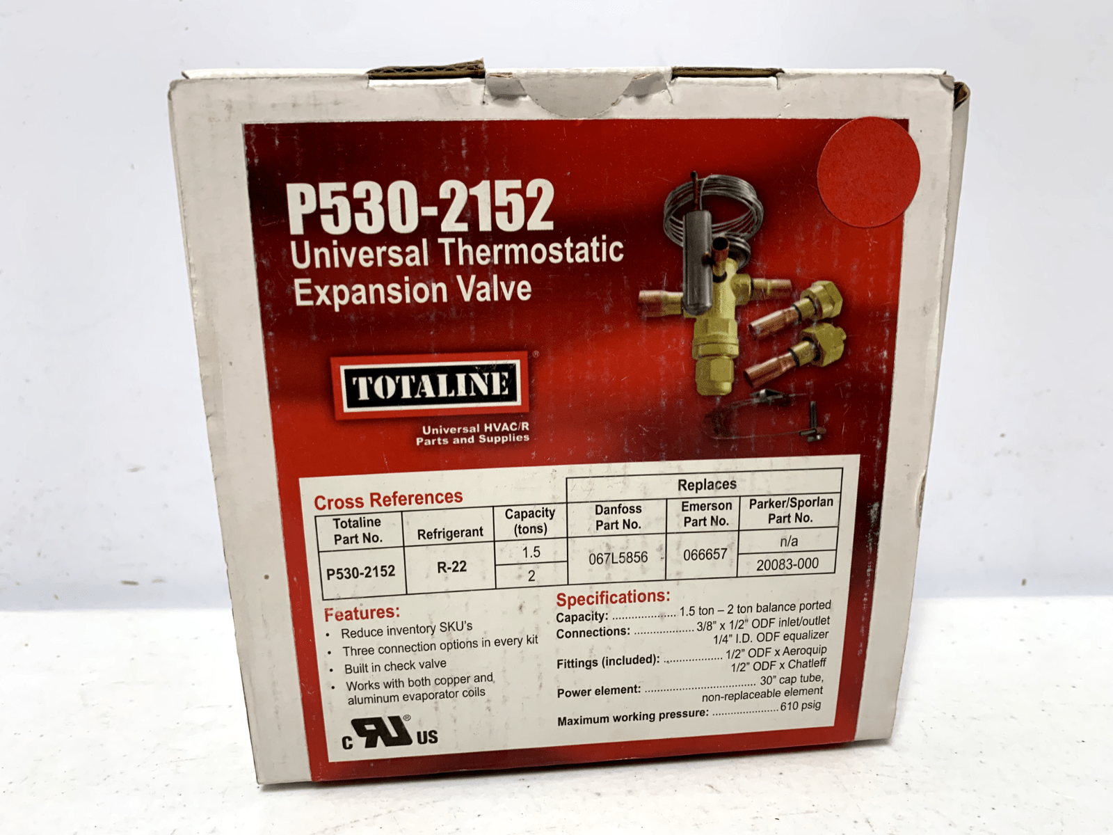 Totaline P530-2456 Universal Thermostatic Expansion Valve - Chase Surplus