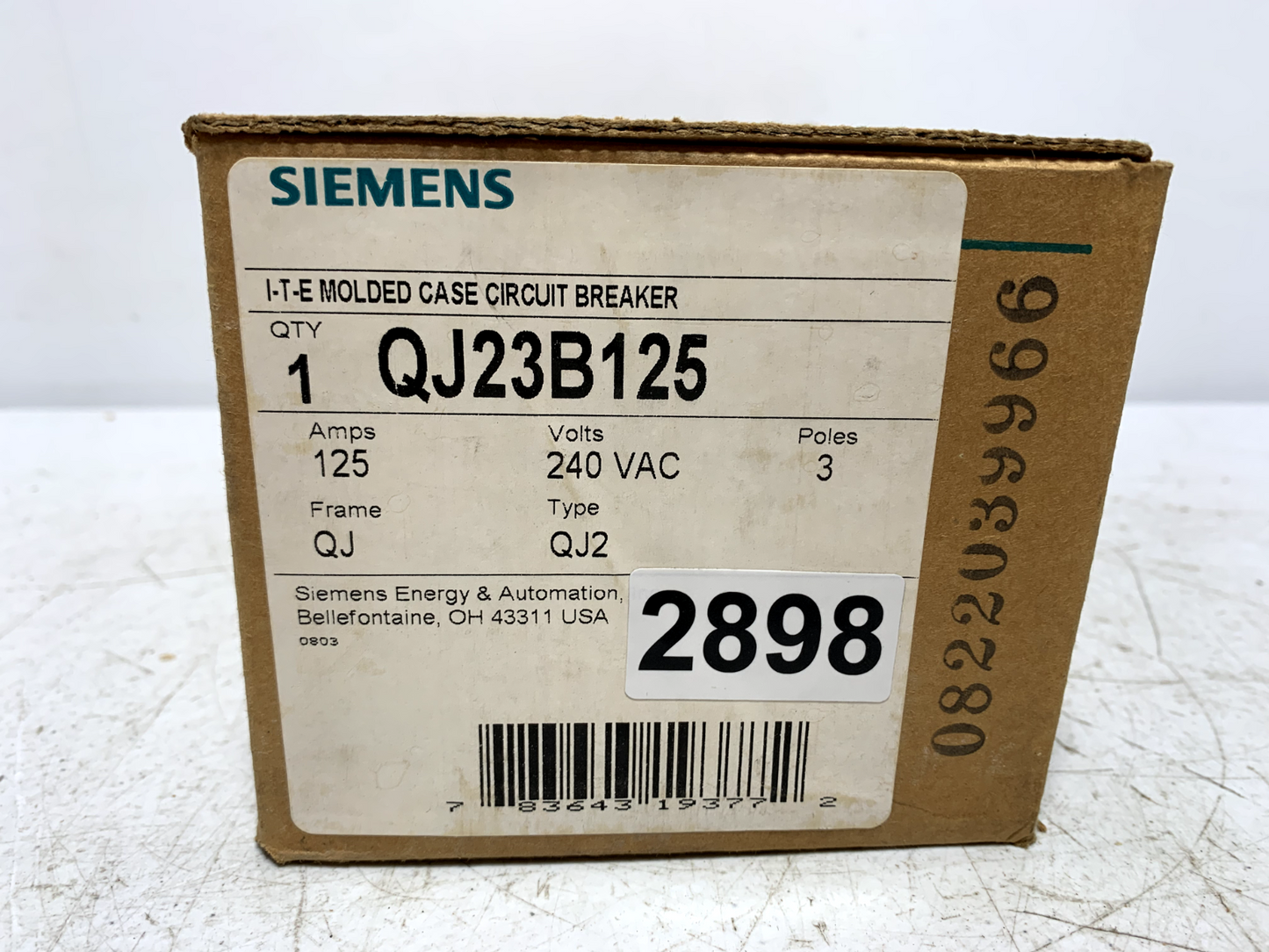 Siemens QJ23B125 Industrial Circuit Breaker 3 Phase 3 Pole 125 Amp 240V QJ Frame