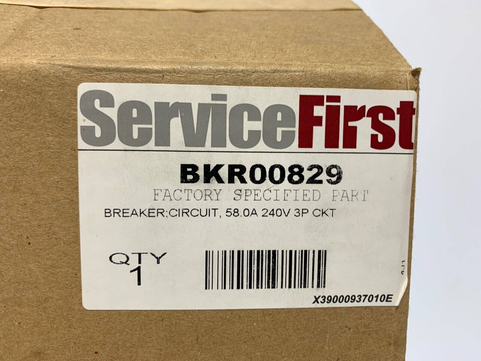 SERVICE FIRST BKR00829 3 POLE 58.4 AMP CIRCUIT BREAKER 240V - Chase Surplus