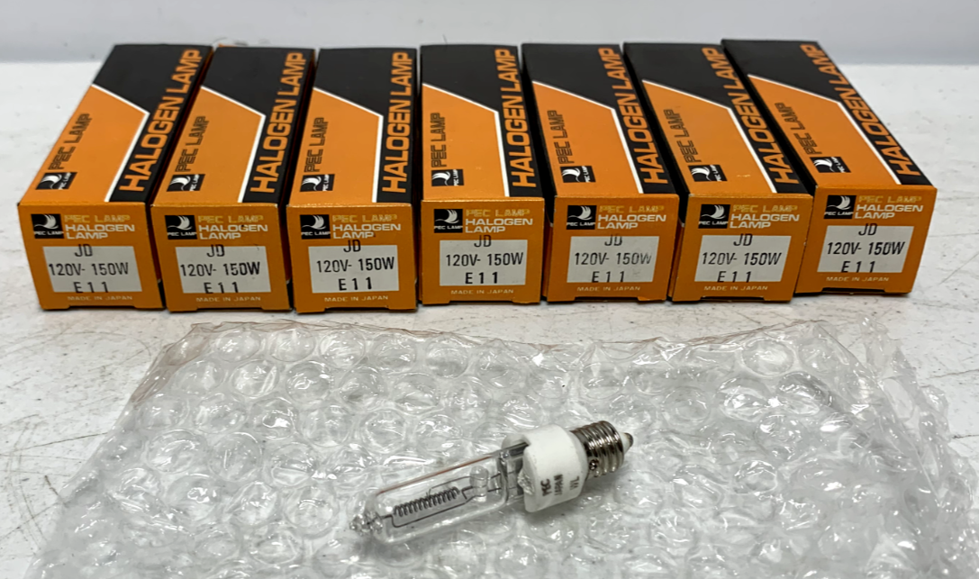 PEC JD 120V-150W E11 Replacement Halogen Lamp (lot of 7) - Chase Surplus