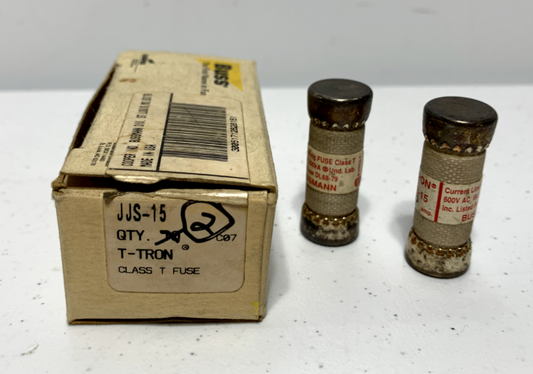 Cooper Bussmann JJS-15 Limitron Class T Fast Acting Fuse 15A 600Vac (lot of 2)