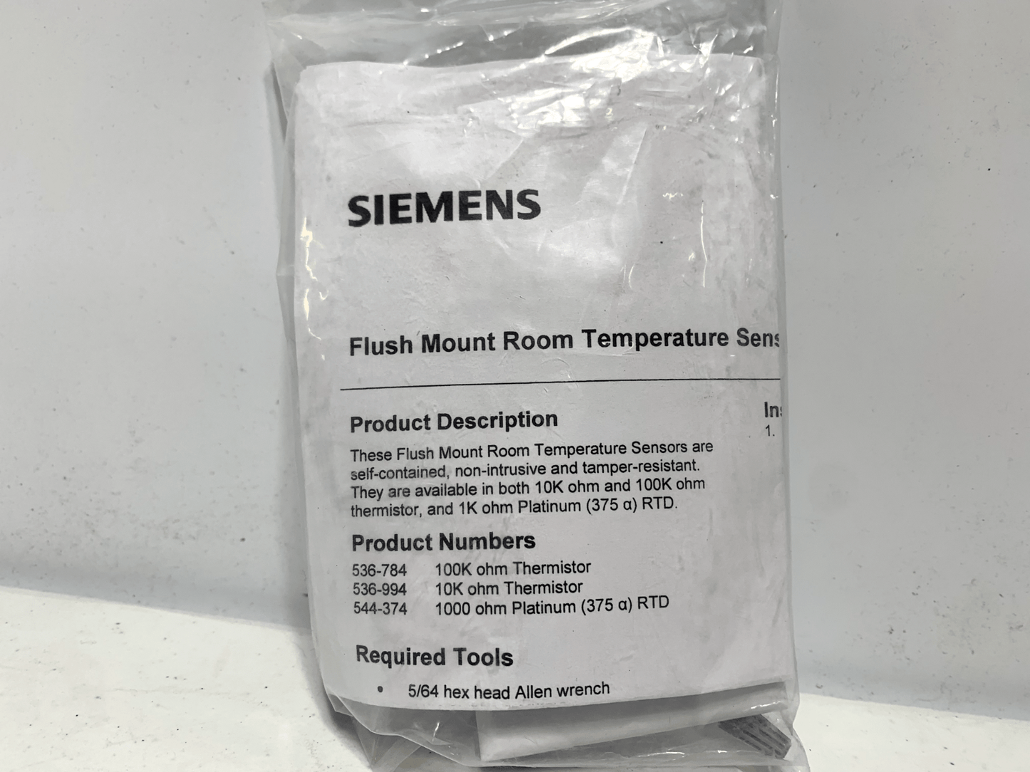 Siemens 536-994B Flush Mount Temperature Sensor Kit - Chase Surplus