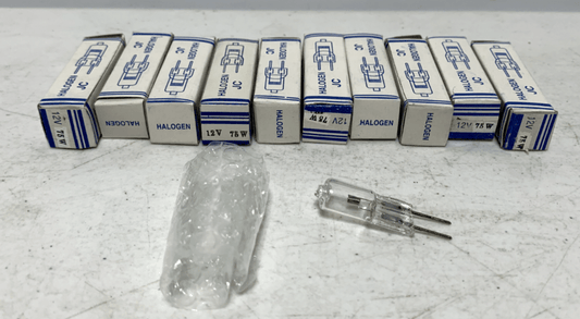 Halogen Lamp JC 12V 75W 2-Pin (lot of 10) - Chase Surplus