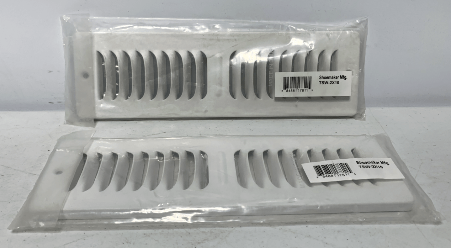 Shoemaker TSW-2X10 Vent Cover Replacement White (lot of 2) - Chase Surplus