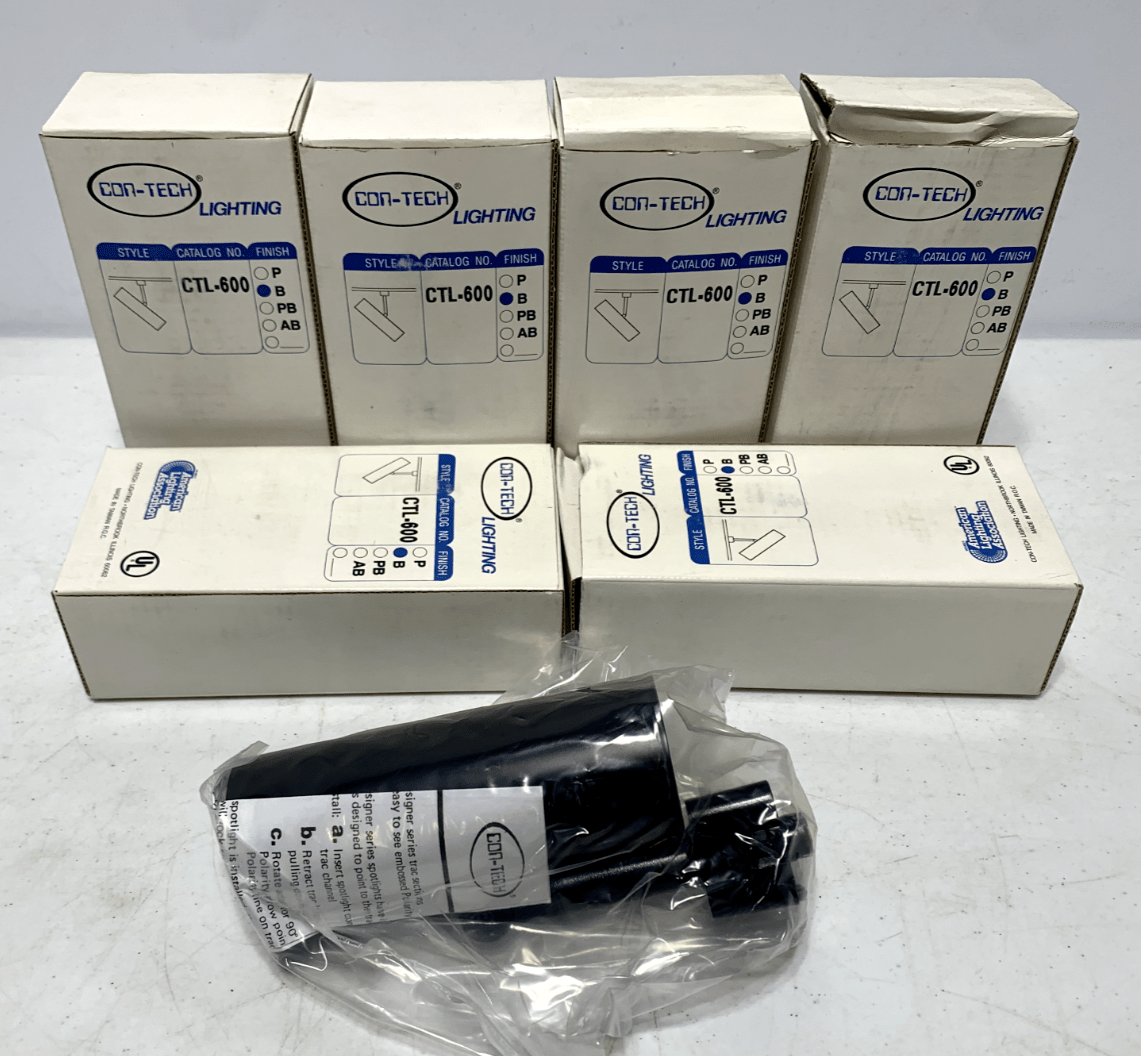 Con-Tech CTL-600 Black Track Light CTL-600-B (lot of 6) - Chase Surplus